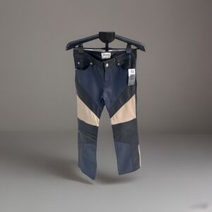 Zadig Voltaire  Leather Pants Noir Size 36 (Small) Moto Paneled MSRP $1400 NWT